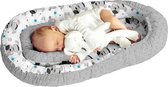 Bol.com Cocoon Babybedbumper Reiswieg 100% Katoen & Pluche Minky Grijs-Teddy Anti-allergie 80x70 cm - Meerkleurig - Co Sleeper aanbieding