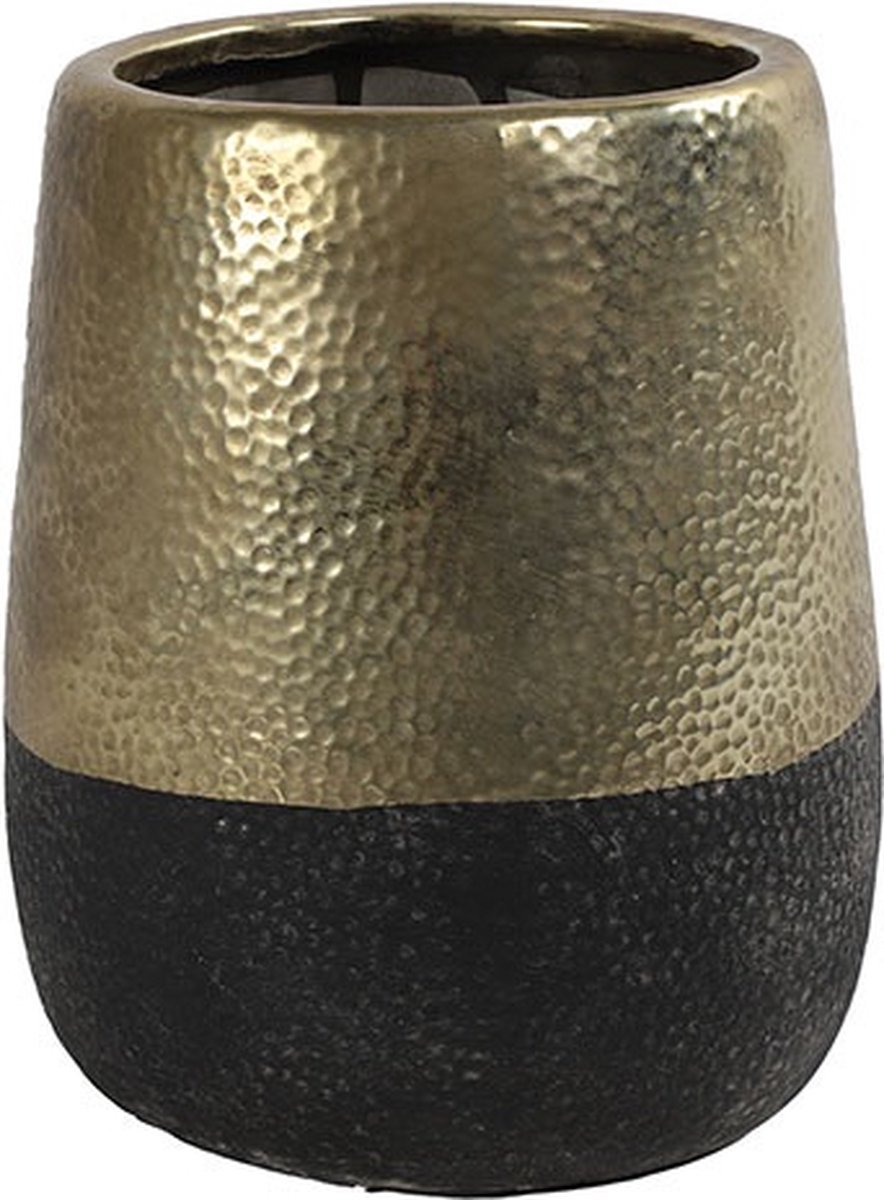 Bloempot ro Terri M goud/zwart