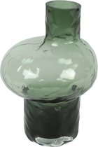 Countryfield Flower Vase Bubblegum Medium - verre transparent - vert foncé - D16 x H21 cm - vase fait main
