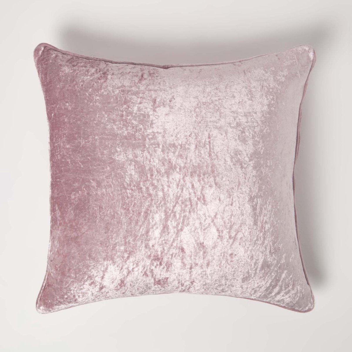 Homescapes decoratieve kussenhoes van geplet fluweel in roze, 45 x 45 cm
