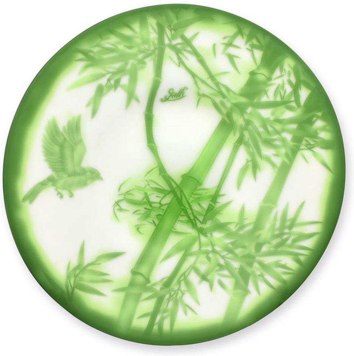 EEN CAMEO GLAZEN ONDIEPE SCHAAL 'BAMBOO'