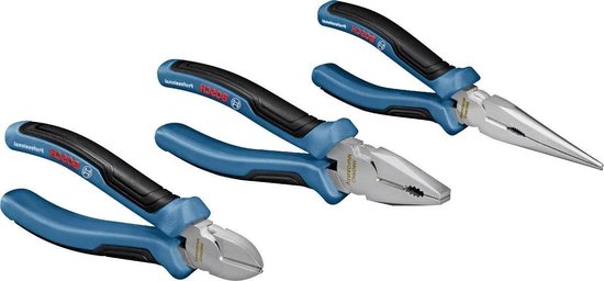 GEDORE red Pliers set, tool set with combination pliers, side cutter, flat round pliers, R28002003