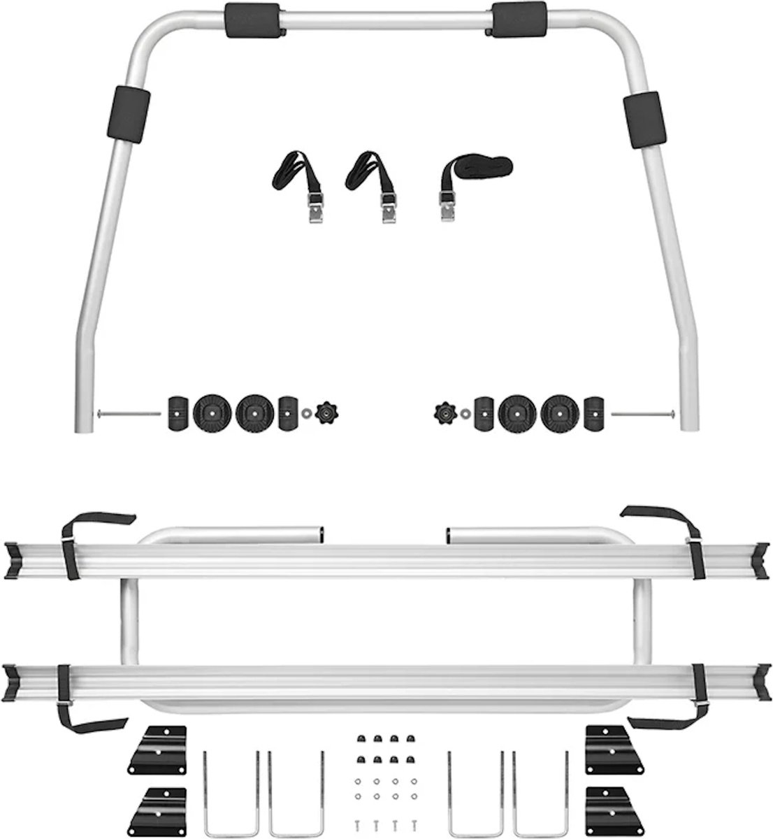 ProPlus Fietsendrager voor Caravan Dissel - 2 Fietsen - Draagvermogen 40 kg - Aluminium - Scharnierend - 126x70x32 cm - Zilver – foto 4