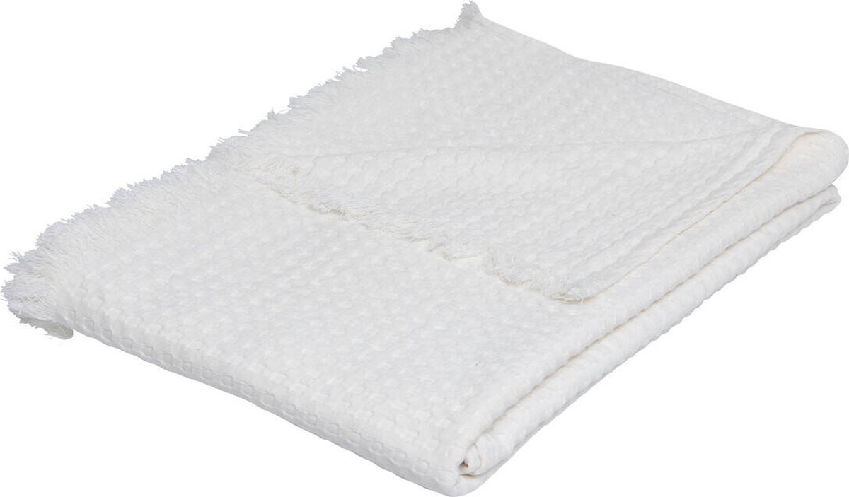 Katoenen bedsprei met franjes WIDDY, 130 x 180 cm