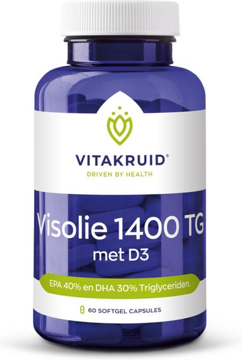 Goedkoopste 2x Vitakruid Visolie 1400 TG Met D3 60 capsules