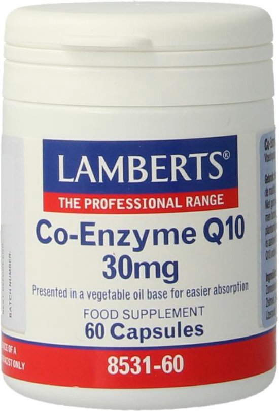 Foto: Lamberts co enzym q10 30 mg 60 capsules voedingssupplement