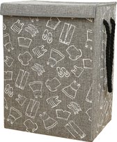 Bol.com Orion Store - Wasmand met Deksel en Handige Handvatten 75L - Ruime 30x42x56 cm Opbergoplossing - Grijs aanbieding