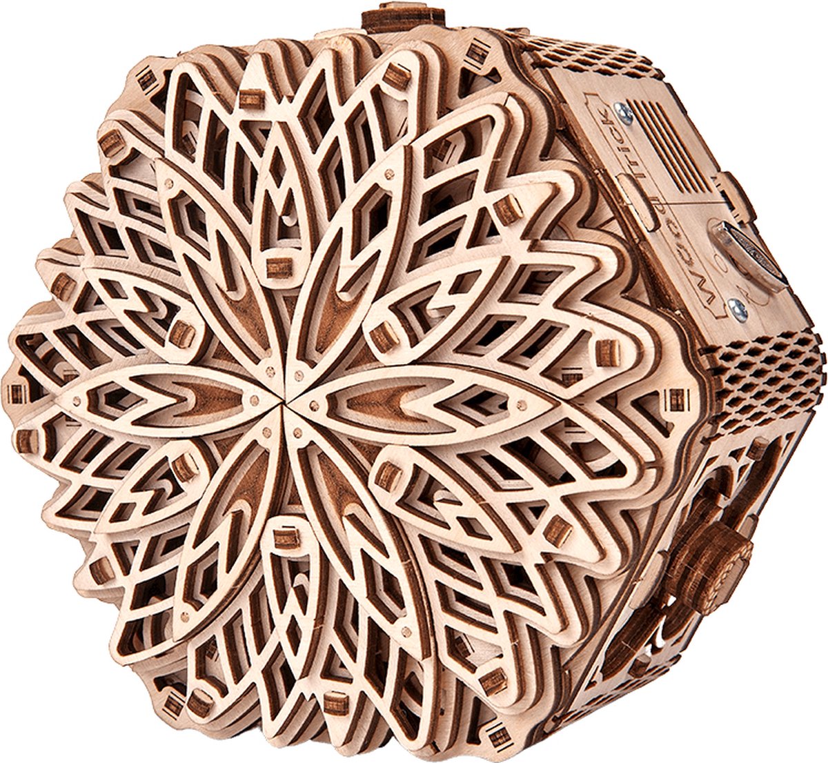 Wood Trick – Modelbouw 3D houten puzzel – Muziekdoos en sieradendoos Mysterieuze bloem - Mystery flower (WDTK045) – 278 stuks - Geen lijm noch verf nodig! — afbeelding 17