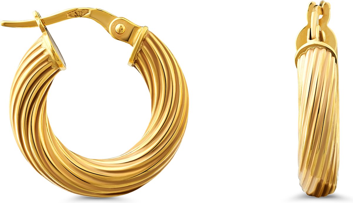 Miore Pure Oorbellen Dames - 9 Karaat - Kleur Geelgoud - Oorringen - 3.5 mm