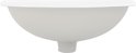 Lavabo ovale blanc à bord plat.