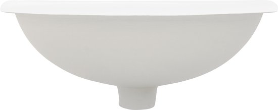Lavabo ovale blanc à bord plat.