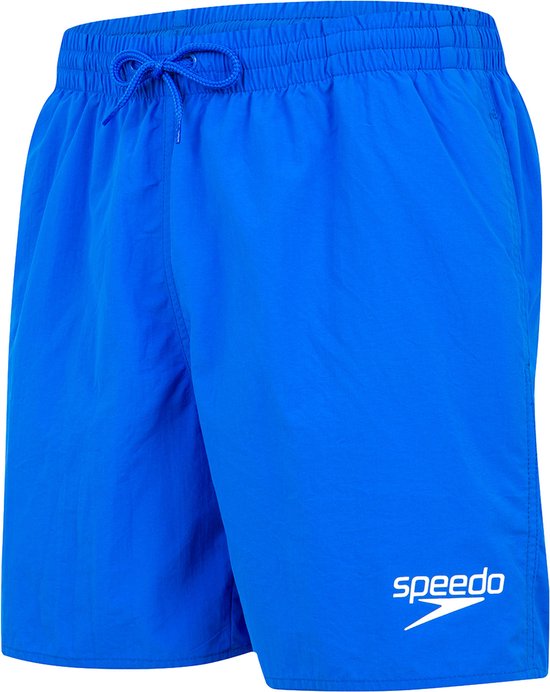 Short de bain bleu Speedo avec logo blanc sur le devant.
