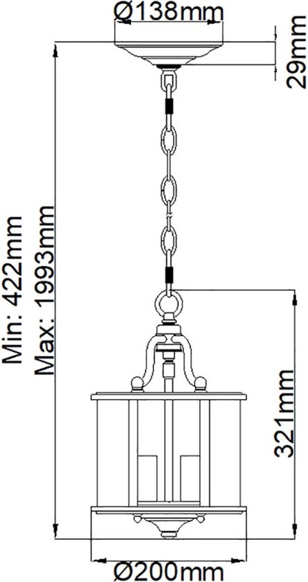 Luminaire suspendu LED Hinkley Gentry | 3X E14 Max 60W | Dimmable | Étain
