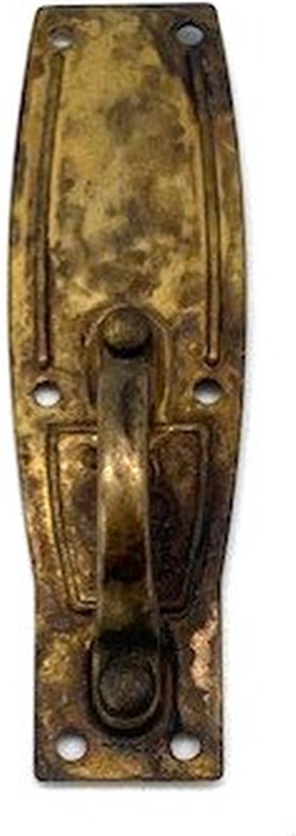 Deurgreep Messing antiek verticaal klein 68x20mm