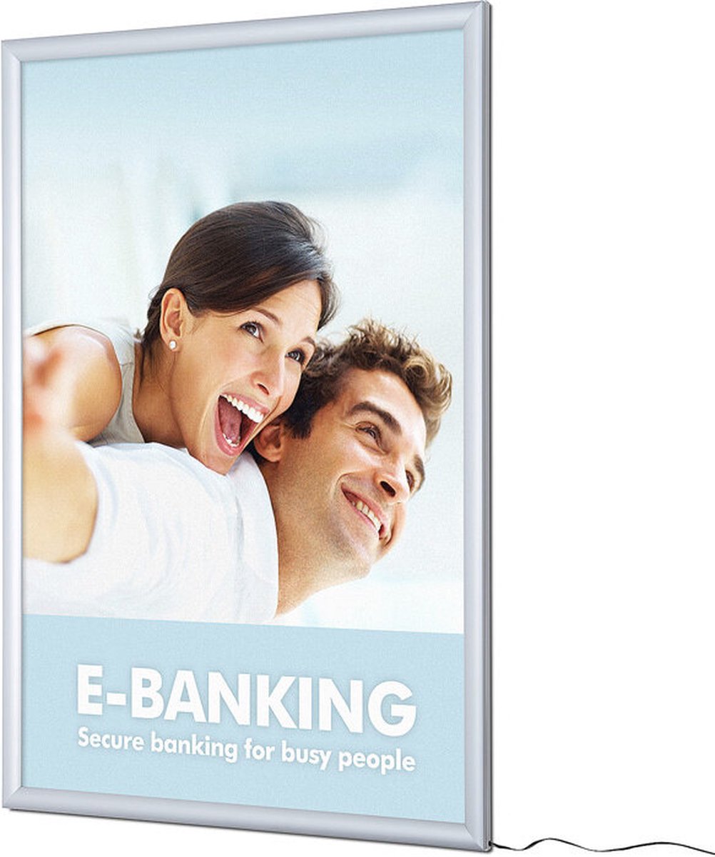 Syna LED Poster Light Box 70 X 100 cm - Syna PLED70X100G30 - Horeca & Professioneel Zilver