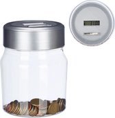 Relaxdays digitale spaarpot met teller - spaarvarken - muntenteller - munttelmachine