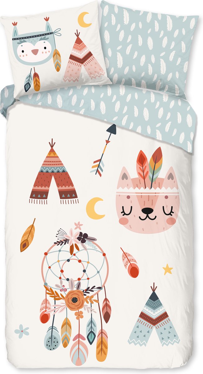 Good Morning dekbedovertrek tipi-tenten / boho - Multi - 100% Katoen flanel