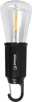 Benson Campinglamp - zwart - kunststof - 5.4 x 17.5 cm - lantaarn - oplaadbaar met karabijnhaak