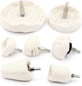 SPTA Polijstspons Set, 43 Stuks 30mm, 50mm, 80mm Polijstpads, Wol Polijstschijven, Auto Sponzen Pads Polijst met Achterplaat Dille Adapter, voor accuschroevendraaiers, Polijstmachine, Slijpen en Waxen