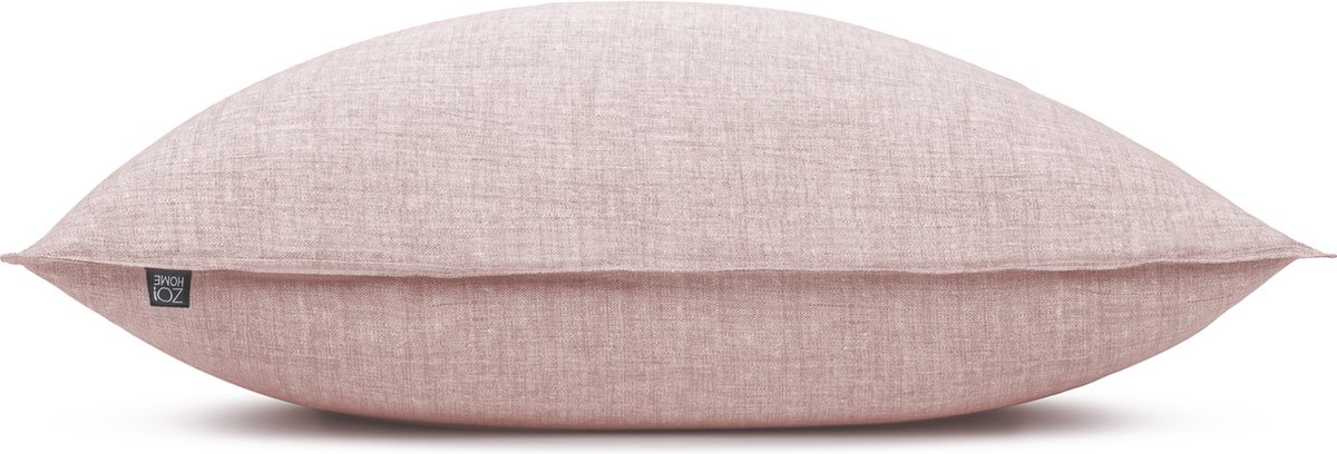 Zo! Home Lino katoen kussensloop roze - 80x80 - stijlvolle kleur - hoogwaardige kwaliteit