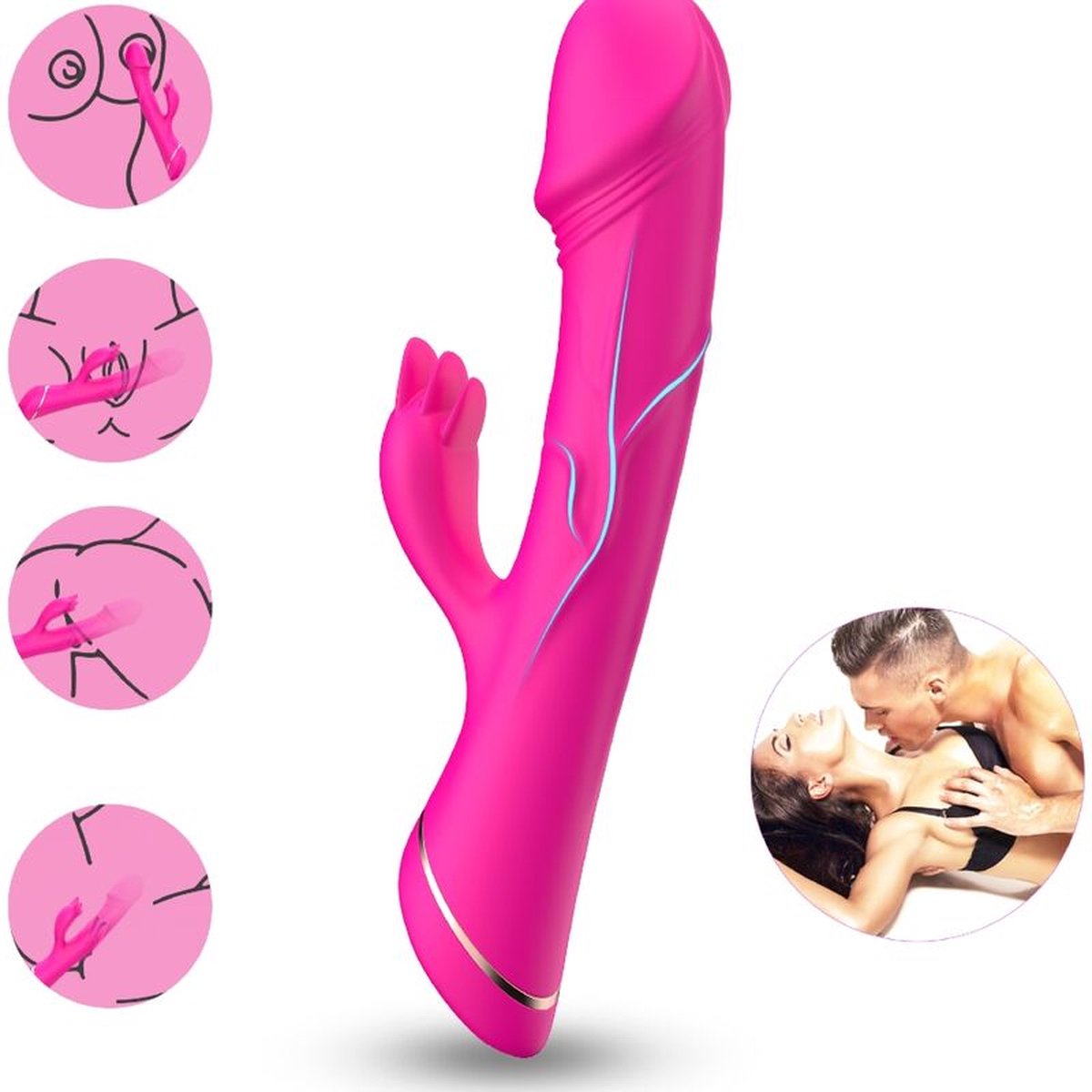 ARMONY - DILDO VIBRATOR RABBIT SILICONE FUCHSIA | VIBRATOR | VIBRATOR VOOR VROUW | SEKSSPEELTJES VOOR VROUW | SEX TOYS VOOR VROUW | PREMIUM VIBRATOR | DESIGN VIBRATOR