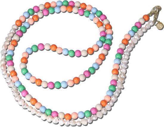 Cordon téléphonique lanière Casetastic fabriqué avec de véritables perles et perles Sweet Sea - Crochet robuste et durable - 125 cm - Multicolore