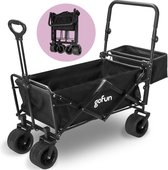 Gofun Bolderkar XXL - 150KG Draagvermogen - 150L Inhoud - Opvouwbaar - 360° Draaibare Wielen - Bolderwagen Met Duwstang - 83 x 44 x 26 cm - Zwart