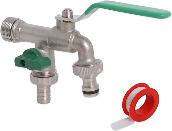 Aimeke Premium 1/2 inch waterkraan voor tuin, messing kogelkraan, buitenshuis, vorstbestendig, uitloopkraan met 1 slangaansluiting 2 trommeldichtband voor tuin, wasmachine, regenton Aimeke Premium 1/2 inch waterkraan voor tuin, messing kogelkraan, buitenshuis, vorstbestendig, uitloopkraan met 1 slangaansluiting 2 trommeldichtband voor tuin, wasmachine, regenton