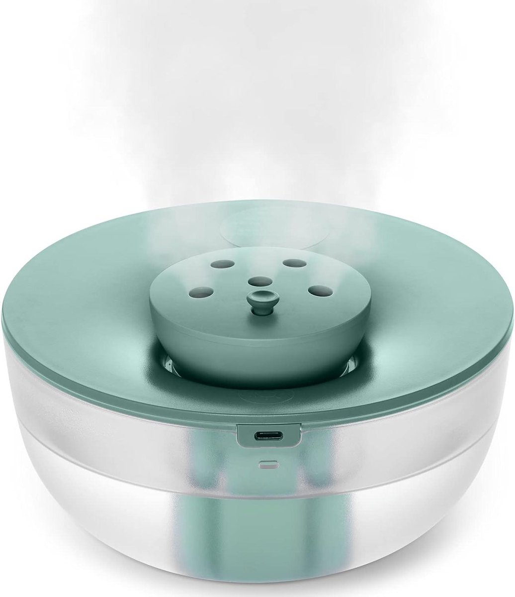 20dB-superstille luchtbevochtiger voor slaapkamer 1.2L USB essentiële olie diffuser groen