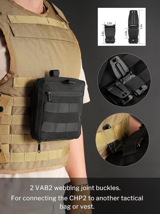 TRIWONDER Sangle Molle Tactique 6 Pièces - Accessoire Polyvalent Pour Sac à Dos Et Gilet