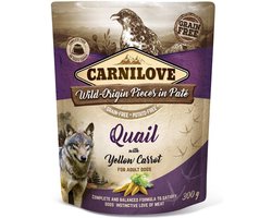 Carnilove Dog Pouch Kwartel - Hypoallergeen Hondenvoer 12x300gr - Rijk aan Antioxidanten, Zonder Granen