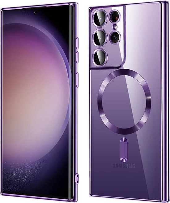 Techsuit Luxury Crystal Back Cover avec MagSafe pour Samsung Galaxy S21 Ultra - Violet Clair