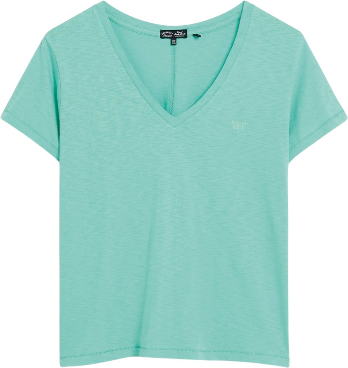 Superdry Studios Slub Emb Vee Tee Dames T-Shirt Mintgroen
