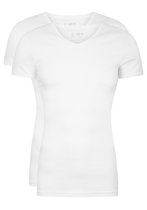 RJ Bodywear Everyday - Leeuwarden - 2-pack - T-shirt V-hals - wit rib -  Maat S