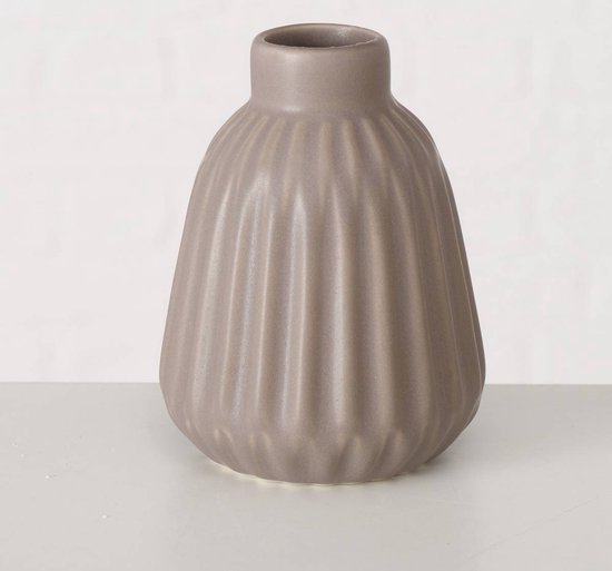 Porseleinen decoratieve vaas Esko, mat grijs