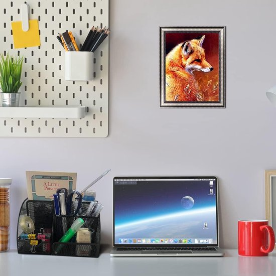 Comzantor Bureau-bureau-organizer, pennenhouder van netmetaal, organizer met lade, multifunctionele organizer, schrijfwaren-organizer, voor thuis, school (zwart