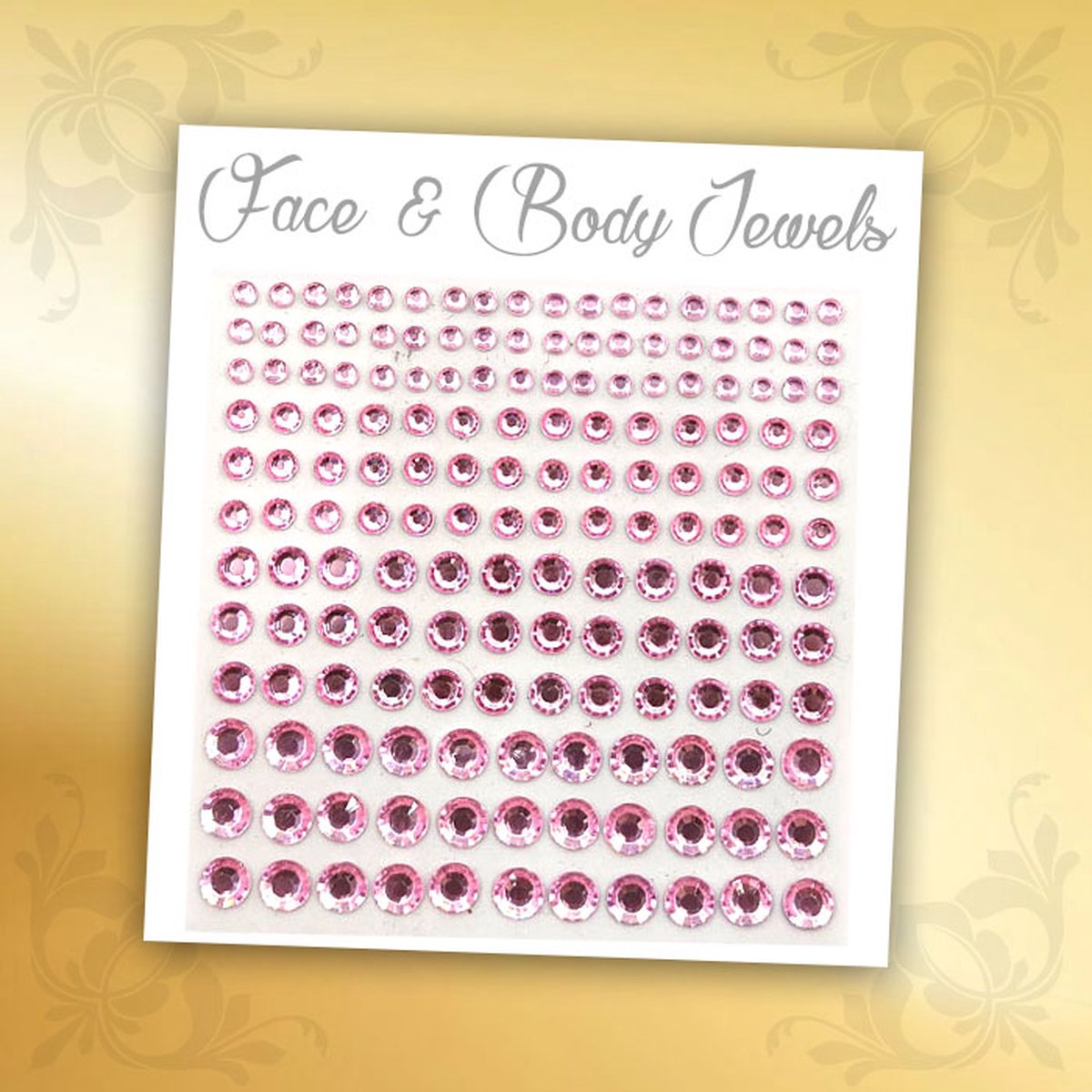 Glitter Face & Body Jewels (Roze) - Festival Glitters - Steentjes Strass met Plaklaag - Plak Diamantjes voor Lichaam en Gezicht - Rhinestone Diamonds Gems Euphoria