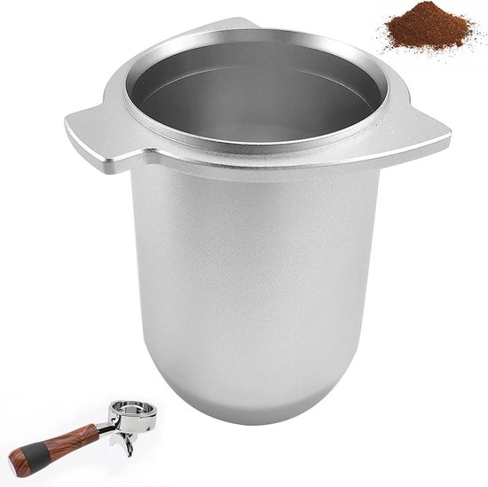 Tasse doseuse à expresso 54 mm - Tasse à Café pour Café moulu - Accessoires de vêtements pour bébé Barista - Métal aluminium - Portafilter Sage Delonghi Breville - Argent