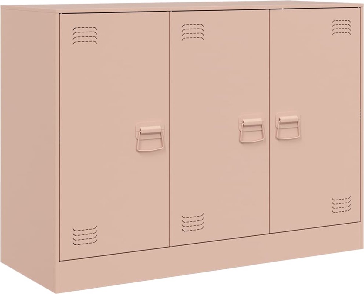 vidaXL - Dressoir - 99x39x73 - cm - staal - roze