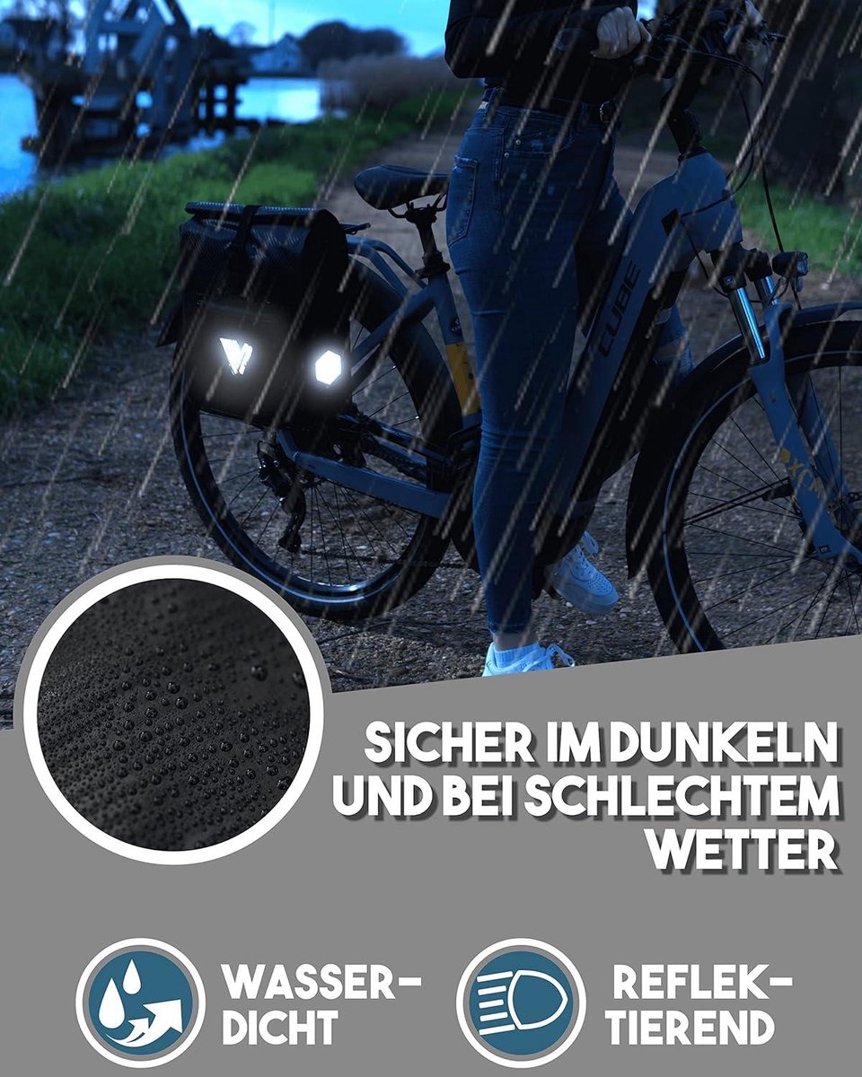 MIVELO 2-in-1 fietstas voor bagagedrager, bagagedragertas, 100