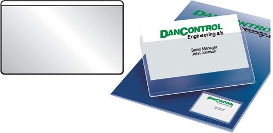 Durable Pocketfix Zelfklevende Visitekaartvakken – 57x90 Mm, 10 Verpakkingen à 10 Stuks, Transparante PVC-houders
