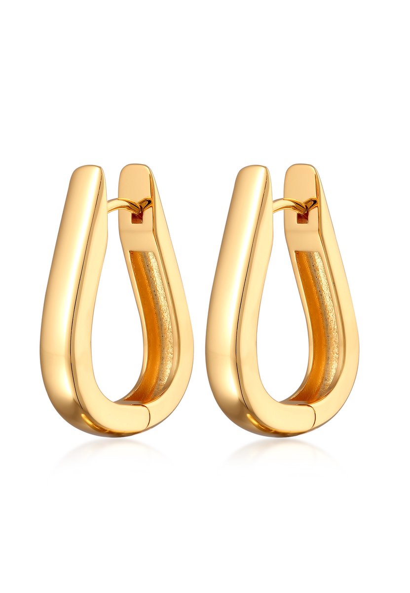 Elli Dames Oorbellen Oval Messing