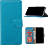 Bookcase Phone Case Adapté pour Samsung Galaxy A21 - Étui - Espace pour 3 cartes - Languette magnétique - Portefeuille - FuturiQ - Turquoise