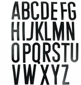 Set zelfklevende letters (alfabet) - Zwart - x x 150 mm- - Monomeric vinyl film - 0,1 mm - Voor binnen & buiten