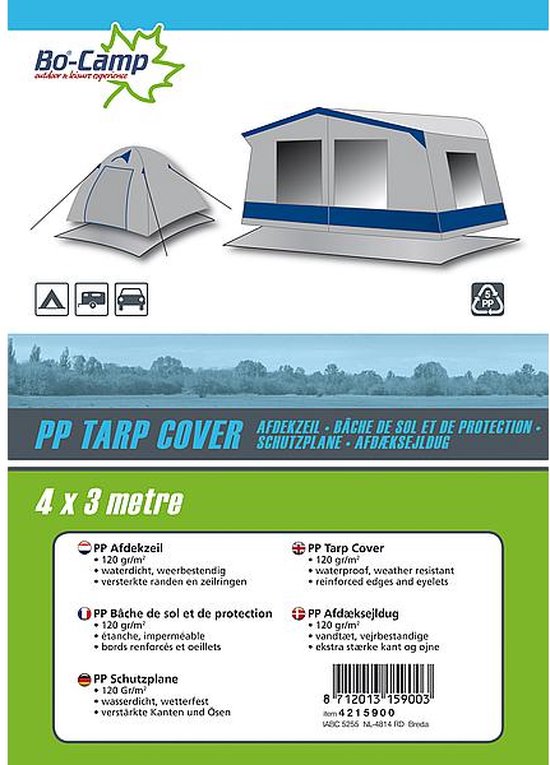 Bo-Camp - Afdekzeil - 4x3 Meter - Grijs van Bo-Camp — afbeelding 3