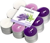 Bolsius Geurkaarsen Theelicht Lavender Paars/wit 18 Stuks - 3 verpakkingen van elk 18 stuks