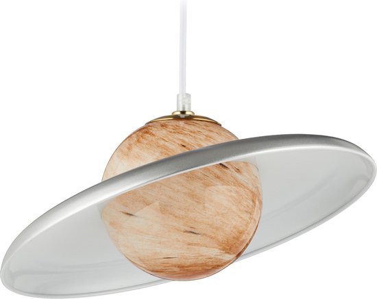 Relaxdays hanglamp Saturn - plafondlamp - pendellamp hangende lamp maan - glas | bol.com