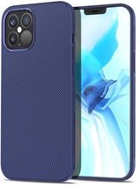 Apple iPhone 12 / 12 Pro Texture Back Hoesje - Blauw