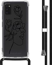 iMoshion Design hoesje met koord voor de Samsung Galaxy A41 - Abstract Gezicht Bloem