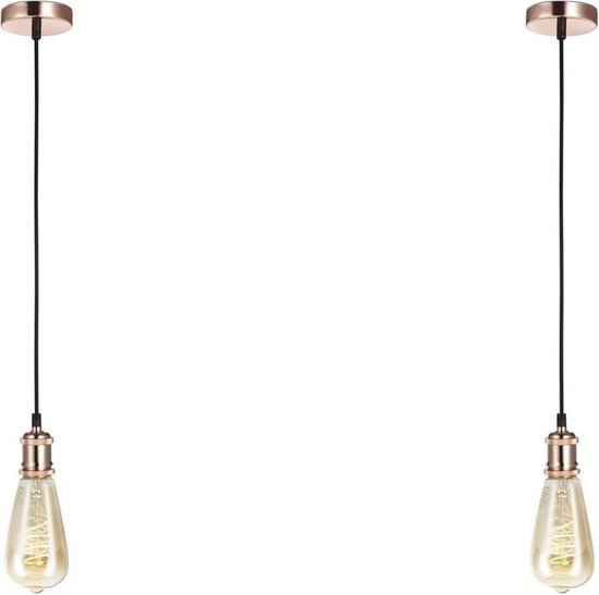 LIFA LIVING Industriële pendel hanglamp, Kopere hanglamp, Hanglamp met  verstelbare... | bol.com
